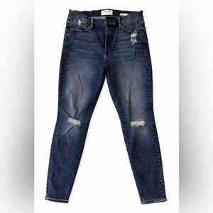 FRAME Denim Le High Skinny Jeans Size 31 Dark Wash Distressed